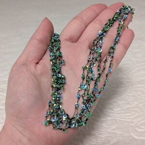 Vibrant Blue and Green Layered Necklace